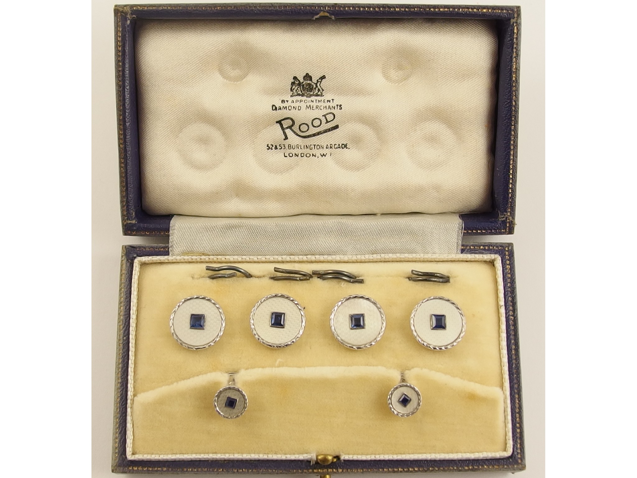 Appraisal: A set ct white gold vintage dress studs and buttons