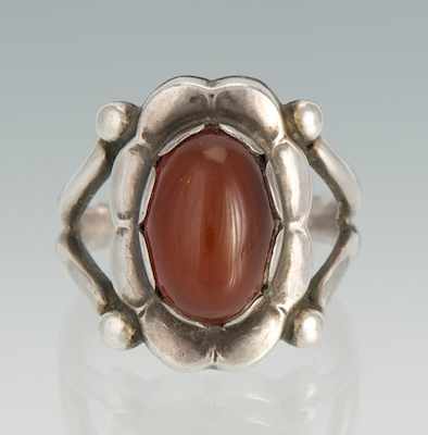 Appraisal: A Georg Jensen Sterling Silver and Carnelian Ring Sterling silver