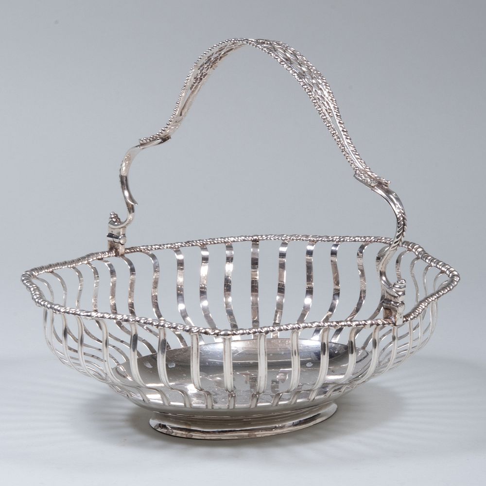 Appraisal: George III Silver Cake Basket Mark of William Vincent London