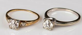 Appraisal: K OMC Diamond Solitaire Rings st item K white and