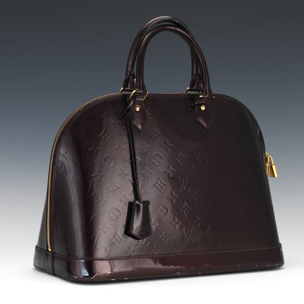 Appraisal: LOUIS VUITTON DARK BURGUNDY MONOGRAM VERNIS ALMA GM x x