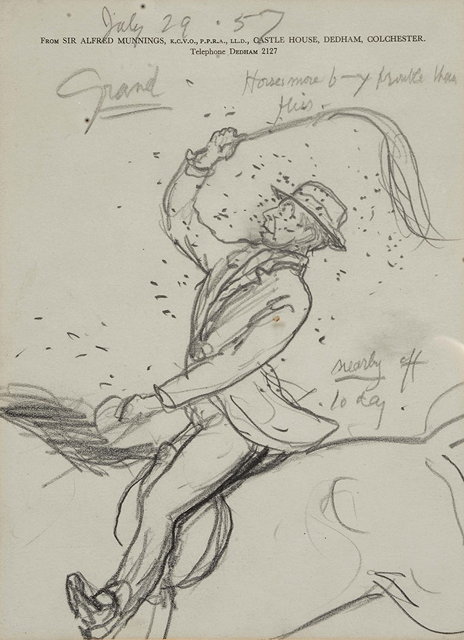 Appraisal: SIR ALFRED JAMES MUNNINGS - A caricature - mounted rider