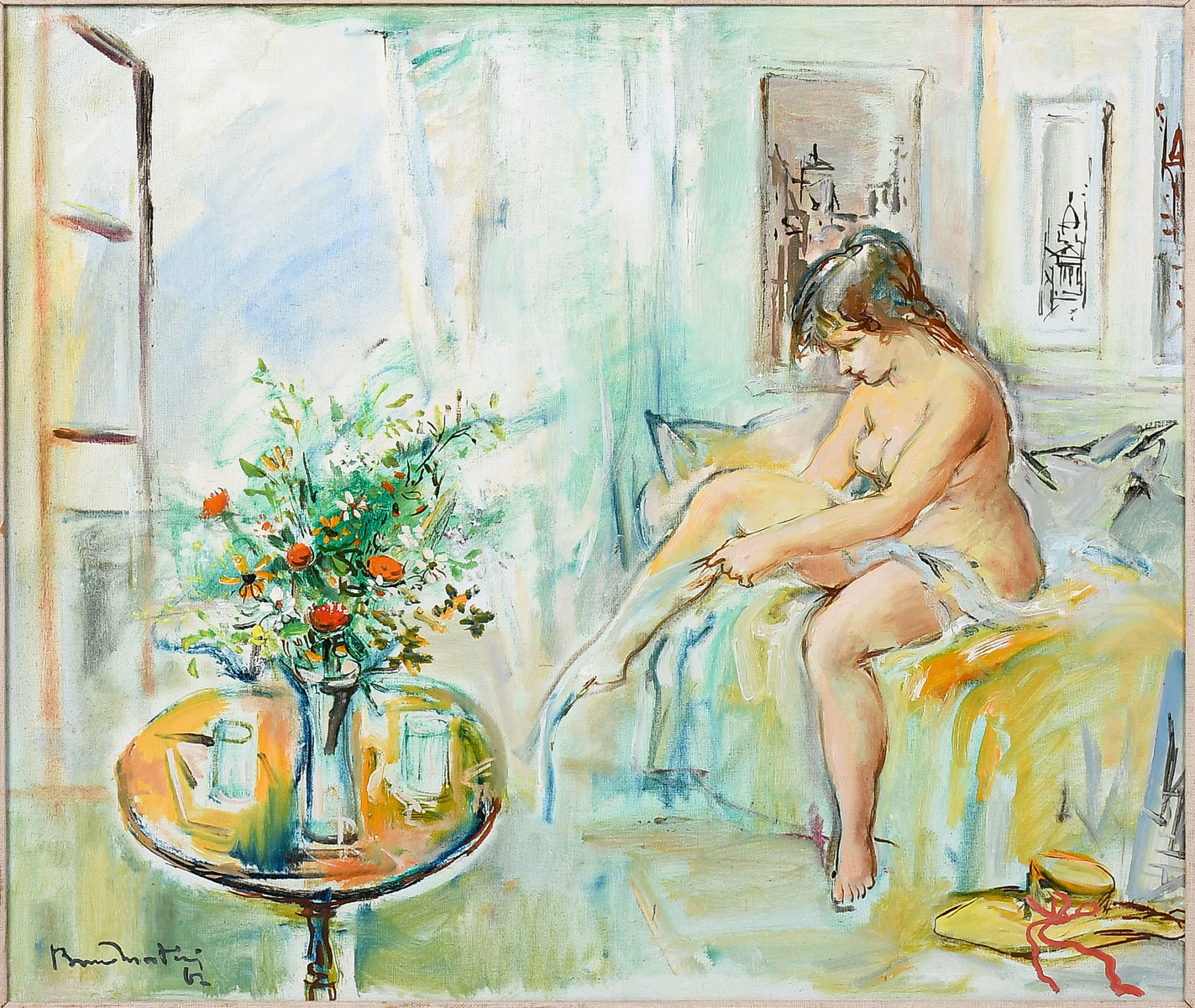 Appraisal: MARTINI Bruno Italian - Young Woman Dressing in her Boudoir