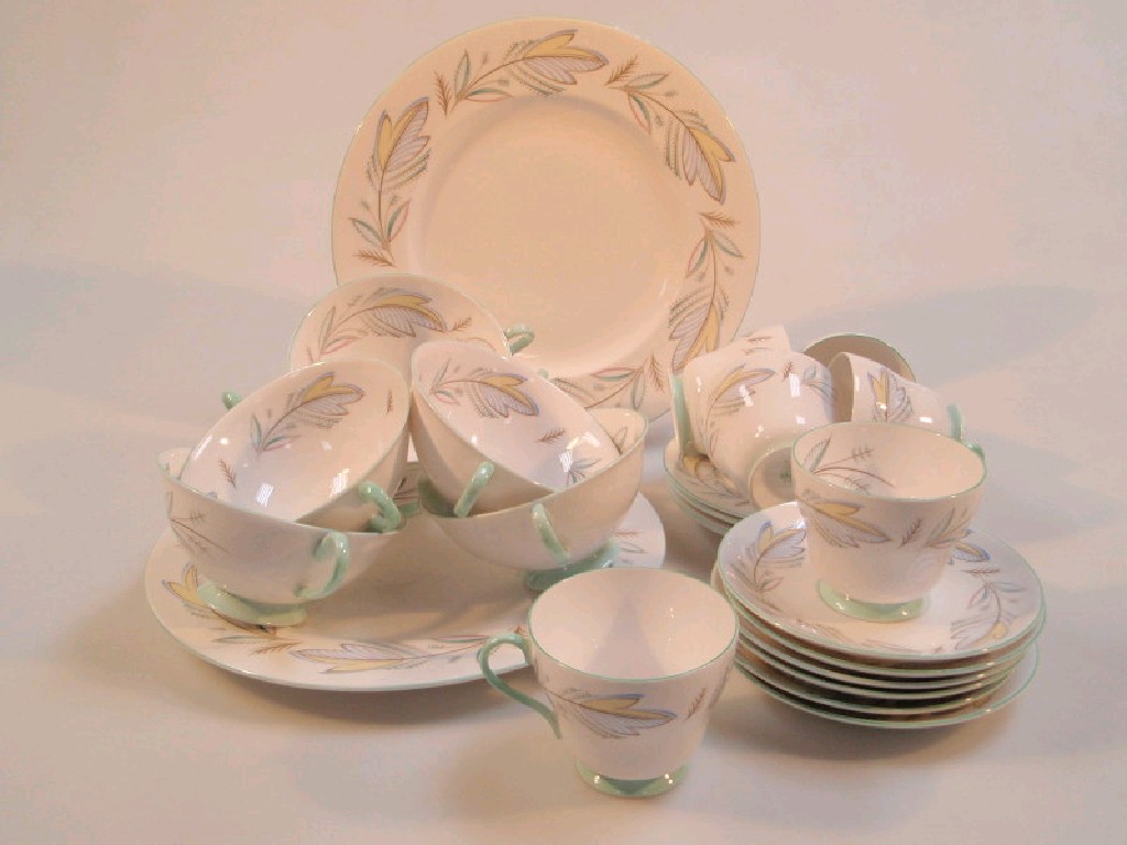 Appraisal: A Shelley bone china service decorated with leaf forms within