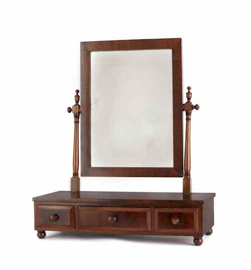 Appraisal: Sheraton mahogany shaving mirror ca l w