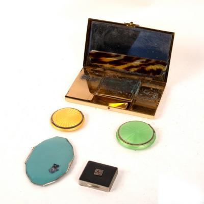 Appraisal: A silver and enamel compact import marks HCF Ltd London