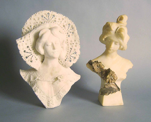 Appraisal: Two alabaster busts ca h h