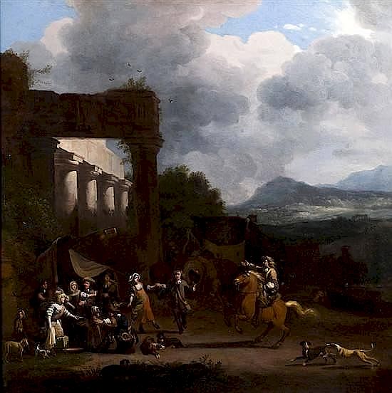 Appraisal: van Hutchenberg Jan Dutch - Genre Ruins Scene Van Huchtenberg