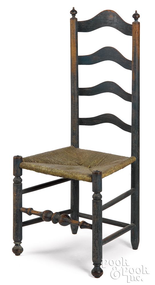 Appraisal: Delaware Valley ladderback side chair late th c Delaware Valley