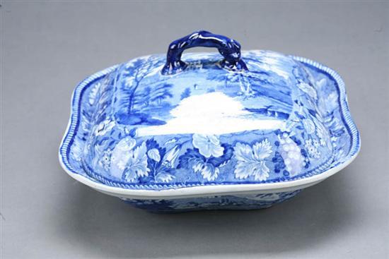 Appraisal: STAFFORDSHIRE COVERED VEGETABLE DISH England st half- th century blue