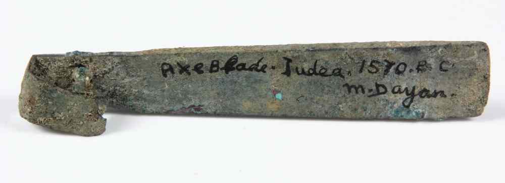 Appraisal: ANCIENT BRONZE AXE HEAD - Bronze Axe Blade found in