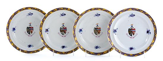 Appraisal: Chinese Export Heron Lindsay armorial plates circa gilt flowering and