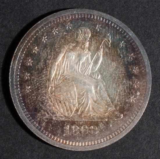 Appraisal: United States seated Liberty type silver quarter dollar Proof with