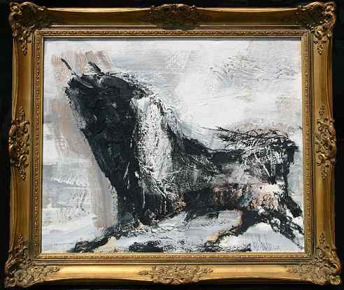 Appraisal: HOLLANDER Gino American - ''Toro'' Oil Canvas '' x ''