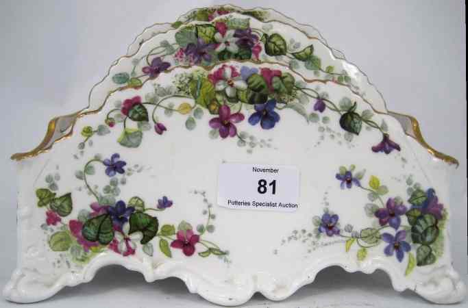 Appraisal: Copelands Spode China Letter Rack decorated in Floral design