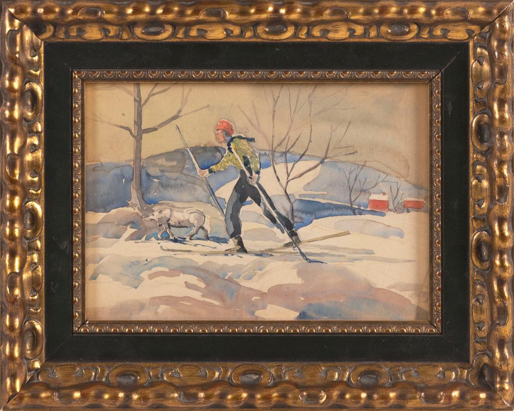 Appraisal: HERBERT WARD Rhode Island - Cross-country skiing Unsigned Estate stamped