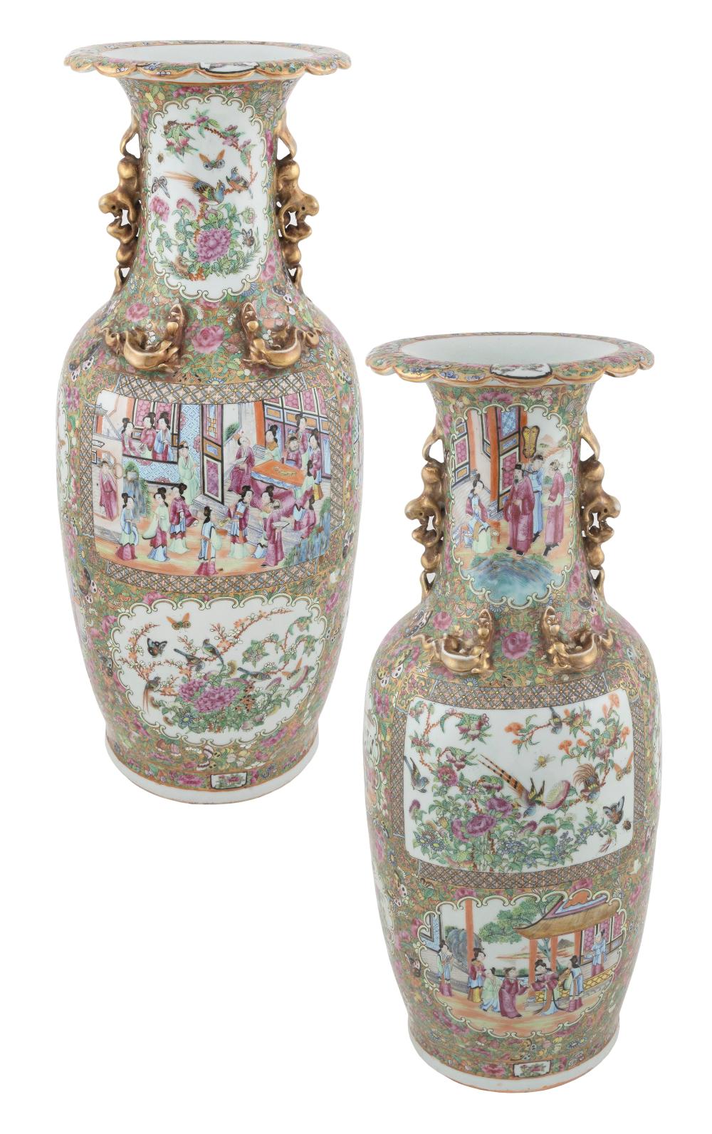 Appraisal: PAIR OF CHINESE EXPORT ROSE MEDALLION PORCELAIN VASES Late th