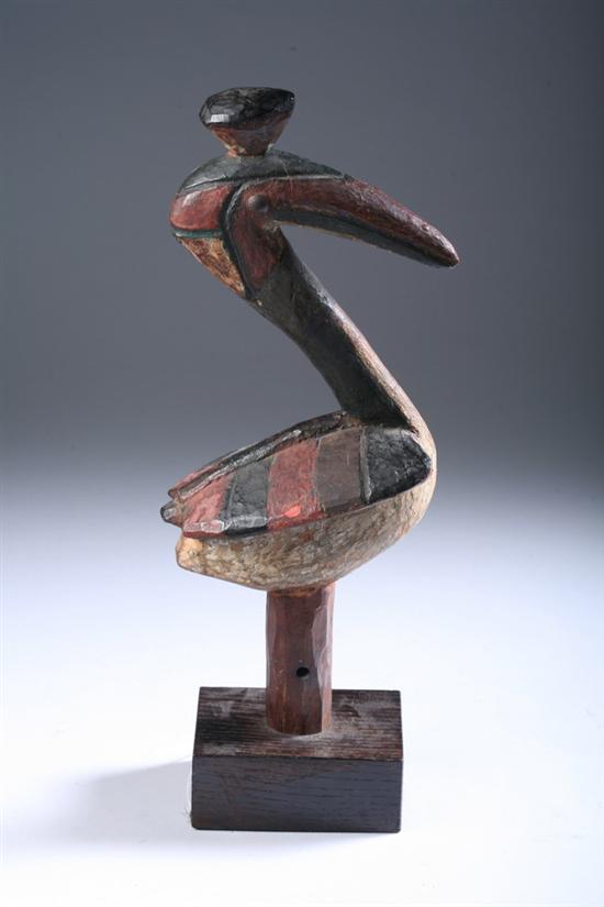 Appraisal: SENUFO POLYCHROME WOOD BIRD Ivory Coast - in x in