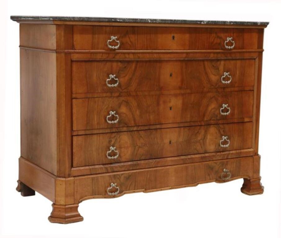 Appraisal: French Louis Philippe period walnut commode mid th c having