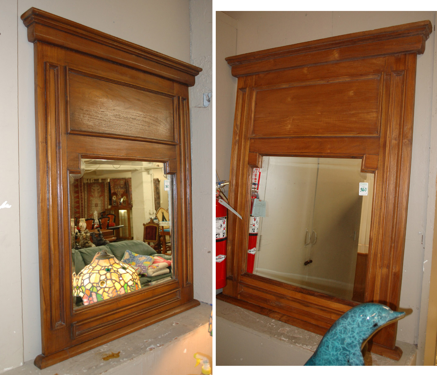 Appraisal: A PAIR OF MAHOGANY FRAMED WALL MIRRORS each having a