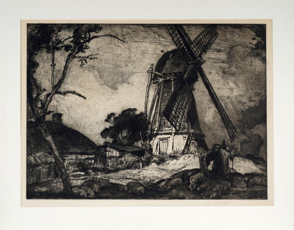 Appraisal: SIR FRANK BRANGWYN WINDMILL DIXMUDEN etching signed in pencil lower