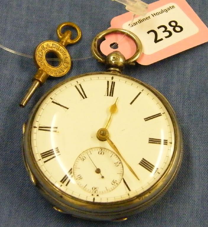 Appraisal: Silver fusee lever pocket watch hallmarked London movement no engine