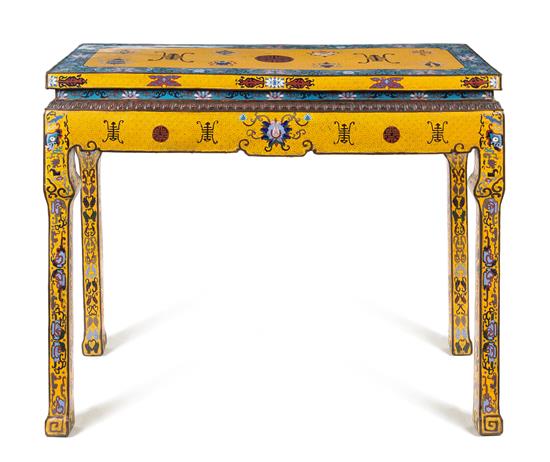 Appraisal: Sale Lot A Chinese Cloisonne Enamel Altar Table th century