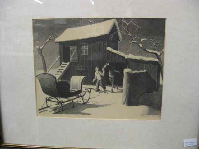 Appraisal: Grant Wood Lithograph ''December Afternoon'' pencil signed from edition of