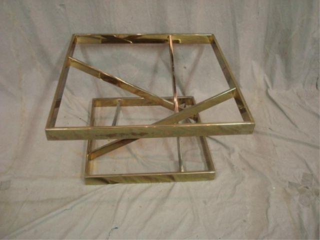 Appraisal: Brass Glass Midcentury Coffee Table Dimensions square x high