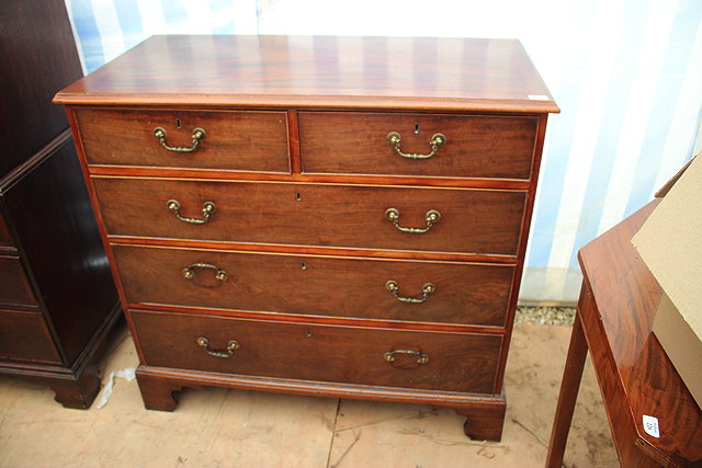 Appraisal: A TH CENTURY MAHOGANY CHEST of two short and three