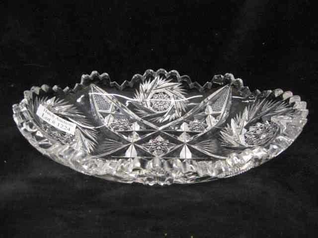 Appraisal: Cut Glass Relish Dish oval brilliant period '' x ''