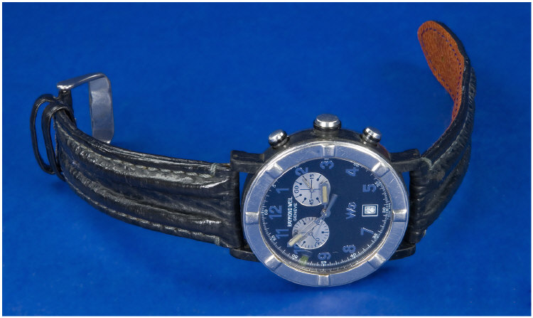 Appraisal: Raymond Wiel Gents Wrist Watch sapphire crystal stainless steel leather