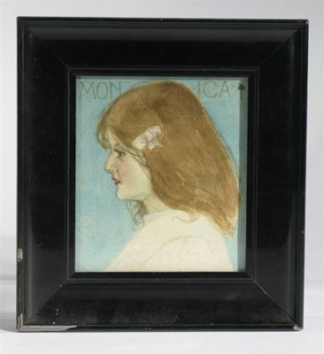 Appraisal: Monica' a watercolour portrait in the manner of Arthur Gaskin