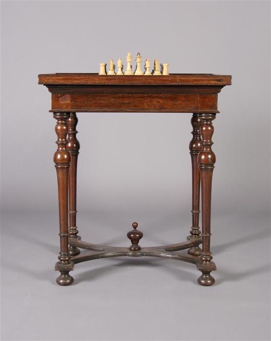 Appraisal: An English Mahogany Work Games Table Height x width x