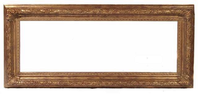 Appraisal: A LARGE GILTWOOD PICTURE FRAME with trailing foliate border aperture