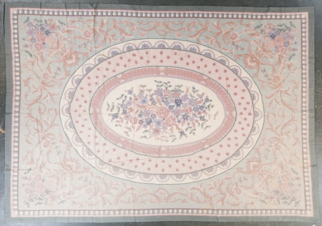 Appraisal: Needlepoint Aubusson carpet China circa approx x