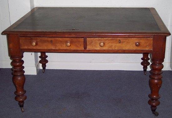 Appraisal: A Victorian mahogany writing table fitted two drawers to the