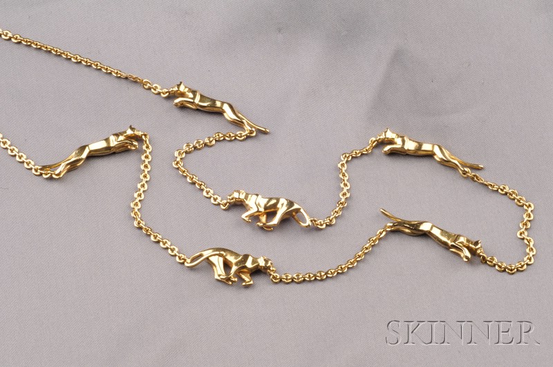 Appraisal: kt Gold Panther Chain Cartier France designed as six panthers