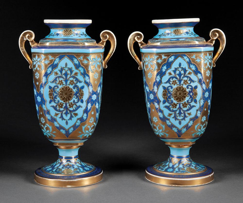 Appraisal: Pair of Art Deco Japanese Noritake Porcelain Vases early th