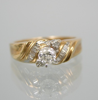 Appraisal: A Ladies' Diamond Engagement Ring k yellow gold ring set