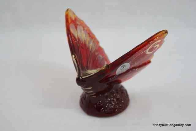 Appraisal: Fenton Glass USA Handpainted Butterfly FigureArtist signed by A Vanzile