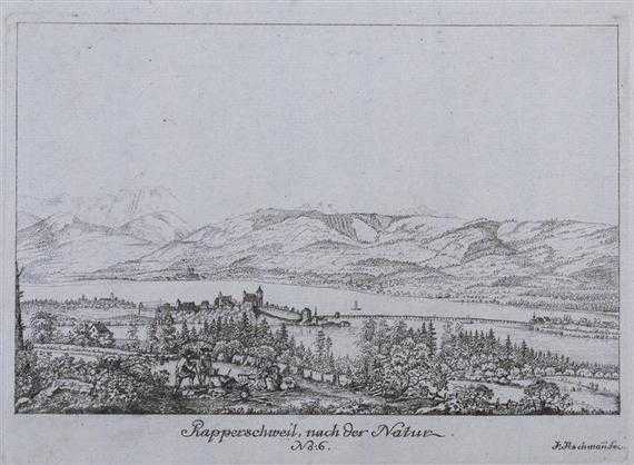 Appraisal: RAPPERSWIL -Johann Jakob Aschmann - Rapperschweil nach der Natur No