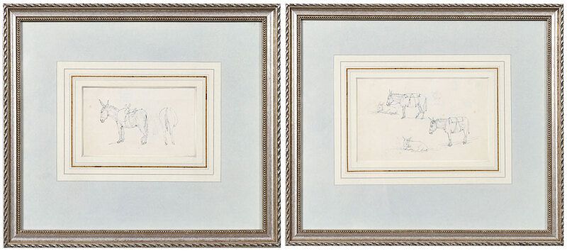 Appraisal: Circle of Samuel Howitt British - Two Studies of Donkeys