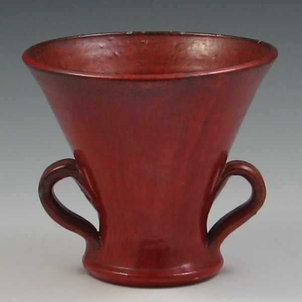 Appraisal: North Carolina Chrome Red Vase unmarked small glaze chip on