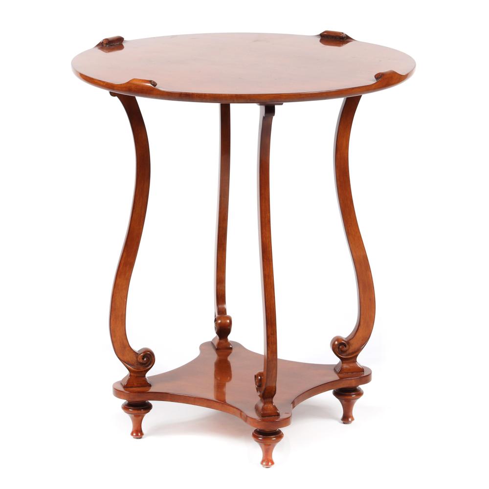 Appraisal: PANACHE DESIGNS 'INNSBRUCK SIDE TABLE' BIRDSEYE MAPLE WITH ANTIQUE HONEY