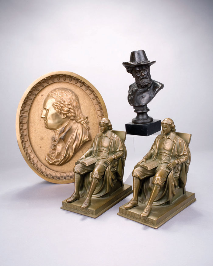 Appraisal: PAIR OF quot JOHN HARVARD quot BRONZE BOOKENDS AFTER DANIEL