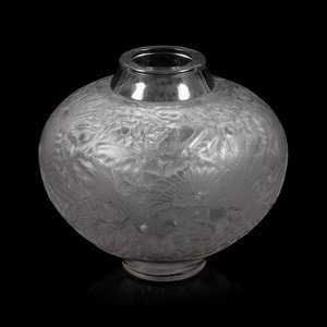 Appraisal: A Lalique Aras Vase Circa Hieght x diameter inches Property