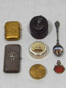 Appraisal: A mixed lot comprising a double sided swivel fob seal