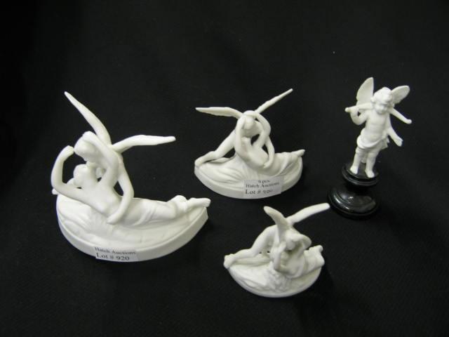 Appraisal: Art Deco Bisque Figurines three angel maiden other of cupid