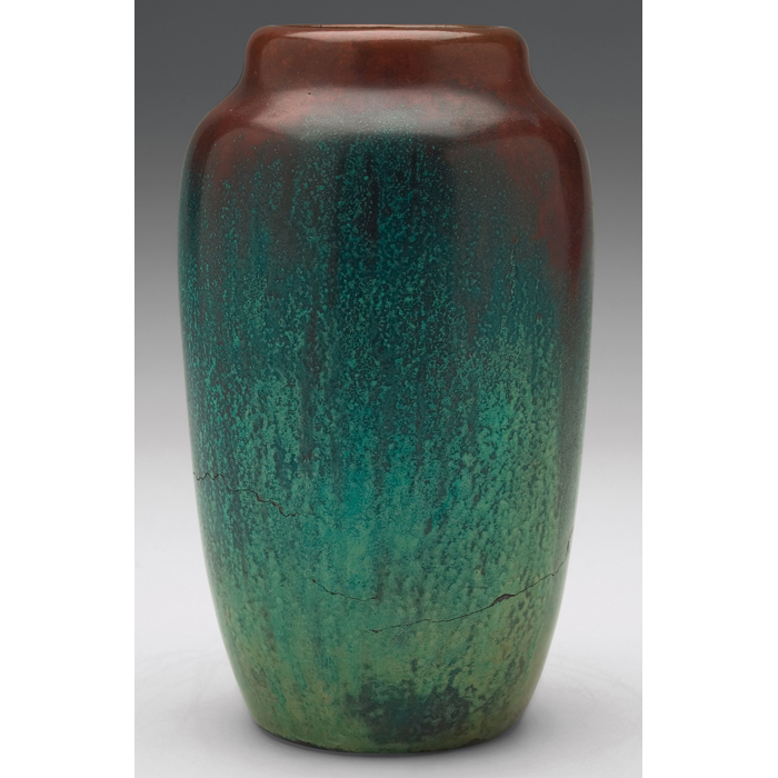 Appraisal: Clewell vase copper-clad pottery original patina marked w x h